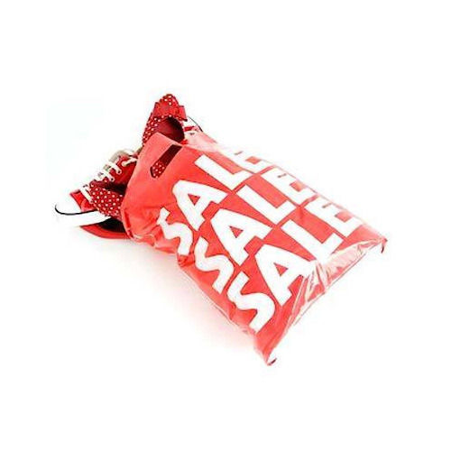 Red And White Rectangular Shape Pp Printed Carry Bags For Shopping (Easy Foldable)