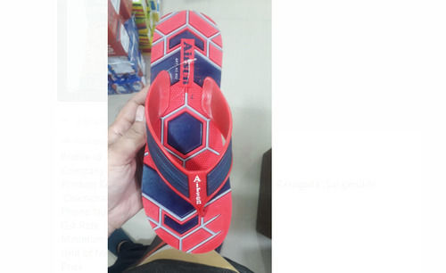 Comfortable Red And Blue Stylish Rubber Material Slipper For Men Summer Wear  Size: All Size