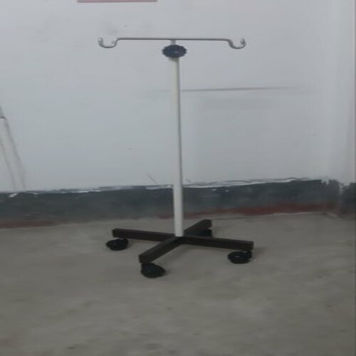 Two Hanging Hock And Adjustable Height Mild Steel Saline Stand Commercial Furniture