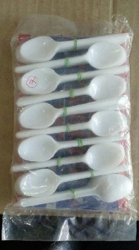 Eco Friendly And Durable White Disposable Small Plastic Spoon For Party Size: 5Inch