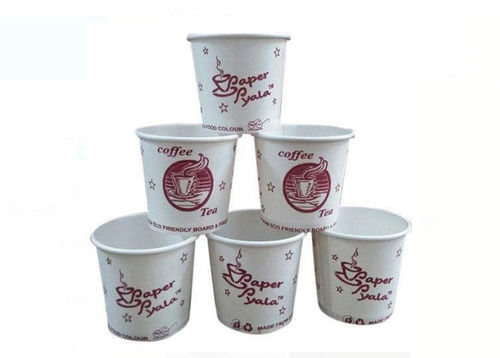 White And Brown Printed Round Shape 20 Ml And 1 Mm Thickness Disposable Paper Cup Application: For Event