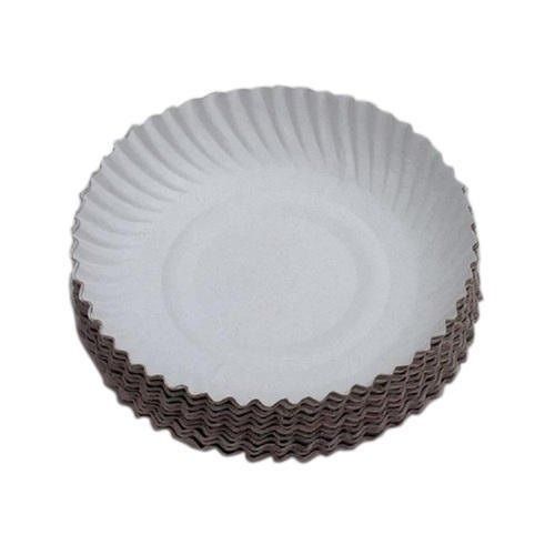 White Color Round 5 Inch Eco-Friendly Disposable Plain Paper Plate 