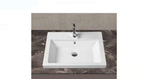 Water Proof White Rectangular Shape Floor Mounted 15 Inches Counter Top Wash Basin