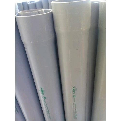 Diameter 110 Mm 1.3 Mm Thickness Grey Pvc Plastic Pipes Use For Industrial Length: 10 Foot (Ft)