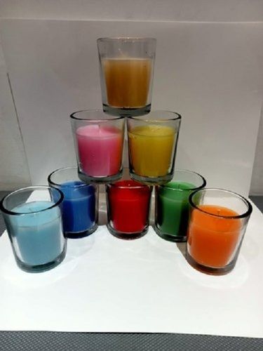 Multicolor 160 Gram Weight Round Shape Multicolor Wax Colored Candle For Home Burning Time: 1 Hours