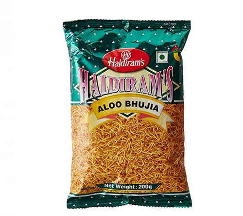 200 Gram Packaging Size 50.4gram Carbohydrate Salty And Crispy Haldiram Aloo Bhujia 