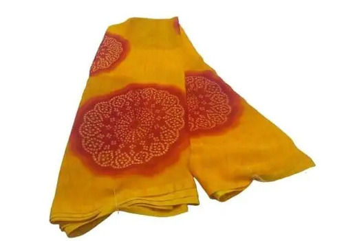 Yellow And Red Bandhani Navratri Georgette Saree