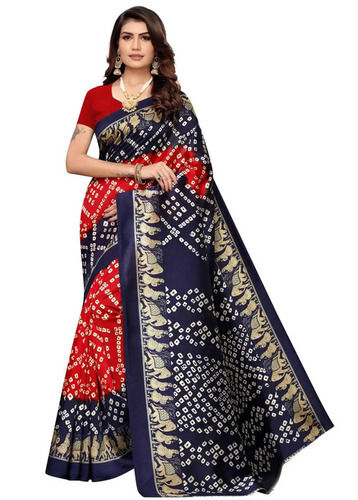 Ladies Silk Blended Baadhni Printed Saree