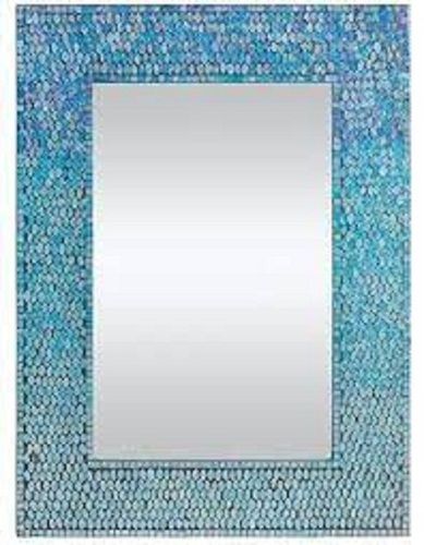 Light Weight And Elegant Look Rectangular Blue Decorative Mirror Glass