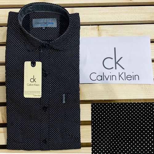 Mens Black Dot Print Regular Fit Cotton Casual Shirt For Daily Wear