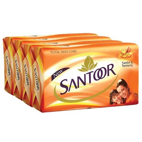 Sandal And Turmeric Featurted Middle Foam Orange Santoor Bath Soap , 125 Grams Purity: High