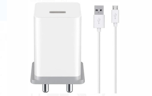 White 2 Ampere Current Body Material Plastic Mobile Phone Charger And Micro Usb Data Cable  Design: Bar