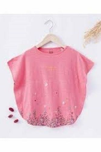 100% Cotton Fabric Pink Color Half Sleeves Comfortable To Wear Ladies Crop Top