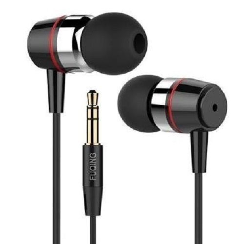 Black Aluminum Material 3.5 Mm Jack 1.5 Meter Cord Length Wired Earphone  Design: Rotatable