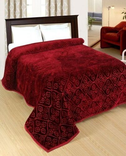 Excellent Comfort Plain Single Bed Soft Touch Maroon Mink Blanket