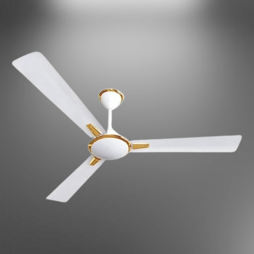 Golden And White Shade 1200 Mm Sweep Aluminum 3 Blade High Speed Ceiling Fan