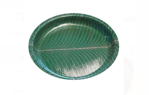 Green Disposable Banana Leaf Pattern Paper Plate For Events And Parties