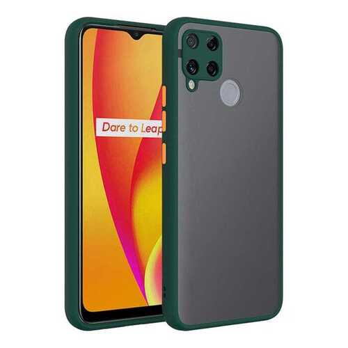 हरा ग्रे आयताकार प्लास्टिक और सिलिकॉन Samsung Galaxy A12 मोबाइल बैक कवर