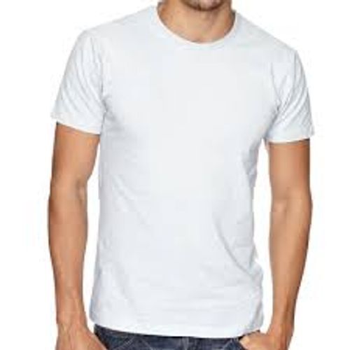 Men's Casual Wear Comfortable And Round Neck Cotton Attractive White T-shirt