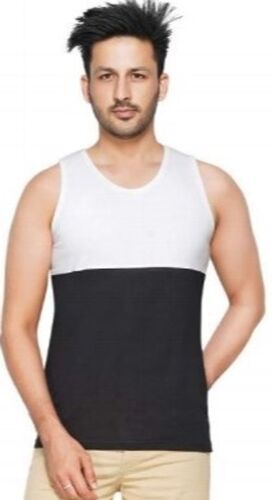 White Black Pure Cotton Men Vest