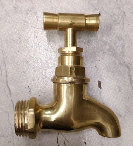 Bath Hardware Sets Golden Wall Mounted Polished Finish 15 Mm Size Brass Water Tap For Bathroom Fitting