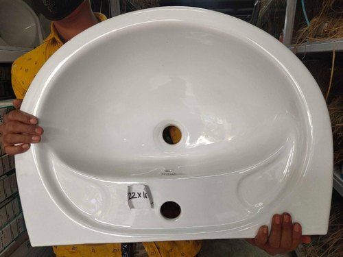 Heavy Duty And Highly Durable Wall Mounted White Ceramic Wash Basin