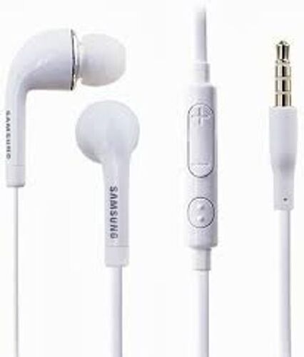 High Bass And Volume White Samsung Wired Earphone With Mic And