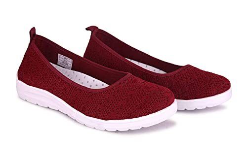 No Fade Comfortable Durable Light Weight Red And White Ladies Shoes