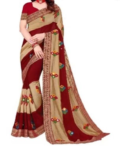 Multicolor Multi Color Comfortable And Washable Plain Printed Cotton Silk Ladies Banarasi Saree 