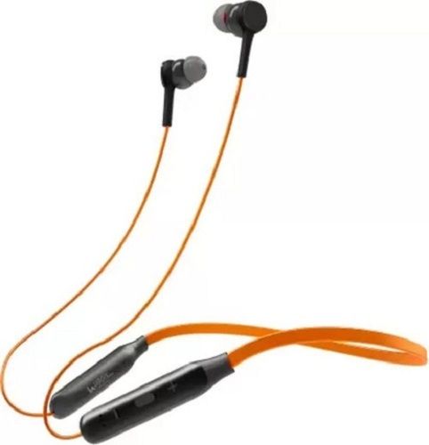 Peach And Black Wireless Neckband With Magnetic Earbud Battery Capacity 12 Hours  Body Material: Plastic