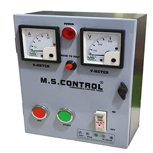 Control Panel Capacitors Come In Shock Proof And Leak Proof Fiber Body To Ensure The Safety Of The User 1 Hp Single Phase Submersible Water Pump Panel Cover Material: Mild Steel