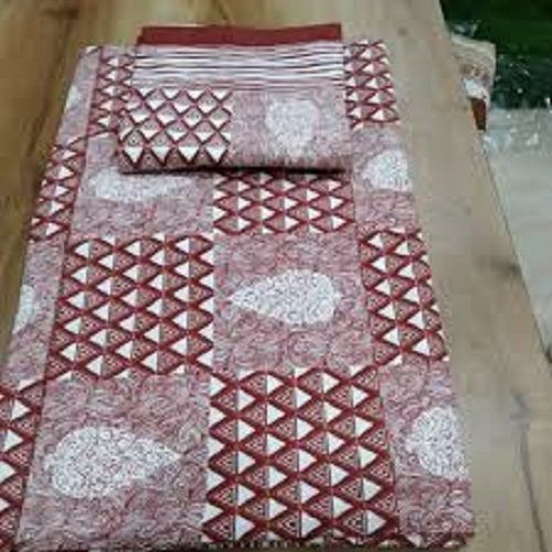 Breathable Soft Comfortable Light Weight Elegant Look Red And White Printed Bed Sheet