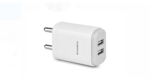 White Colour 2 Ampere Current Fast Dual Port Awc 29 Mobile Charger Adapter  Body Material: Plastic