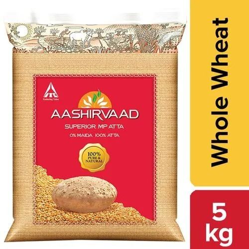 5 Kilogram Packaging Size 10 Gram Protein Dried 1 Gram Fat Aashirvaad Wheat Flour 