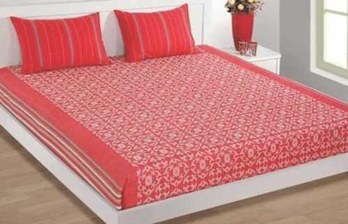 Quick Dry Comfortable Skin Friendly Soft And Smooth Printed Red Cotton Bed Sheets