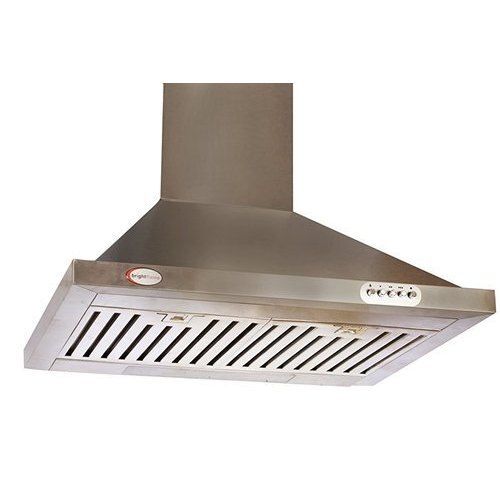 Easy To Clean Ruggedly Constructed Wall Mounted Electric Silver Kitchen Chimney Combination