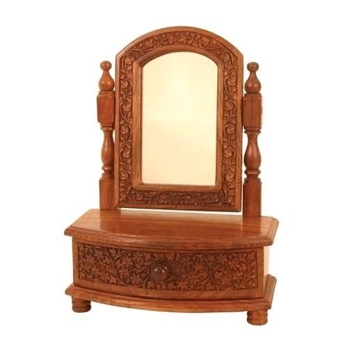 Machine Made Eco Friendly Heavy Duty Termite Resistance Brown And Wooden Dressing Table