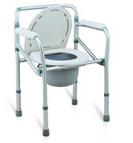 Indian Style Folding Commode Chair In Mild Steel Material Frame, Plastic Seat