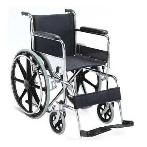 Folding Wheelchair In Stainless Steel Frame Material And Comfortable Seat