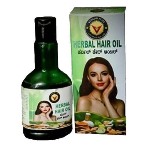 Green Liquid From Pure And Natural 200 Ml Bottle Pack Herbal Hair Oil 