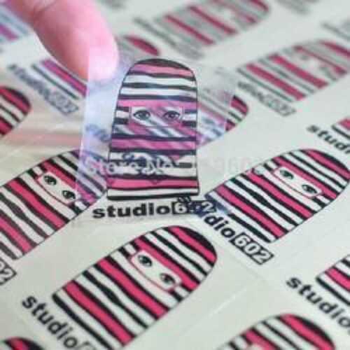 Clear Plastic Sticker In Rectangular Shape And Printed Pattern, 1 Mm Thickness