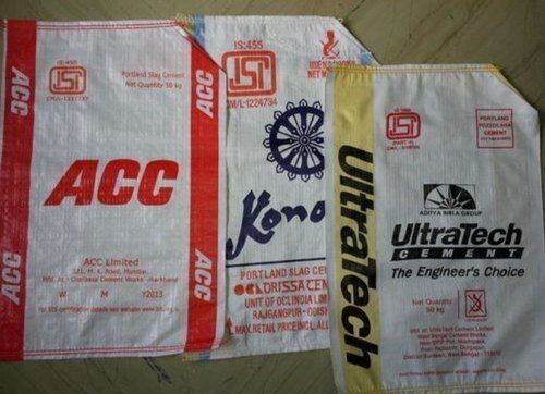 Tear Resistance And Waterproof White Printed Cement Packaging Bag