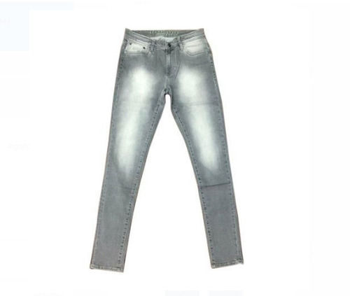 Washable And Comfortable Grey Denim Straight Men Jeans For Casual Wear