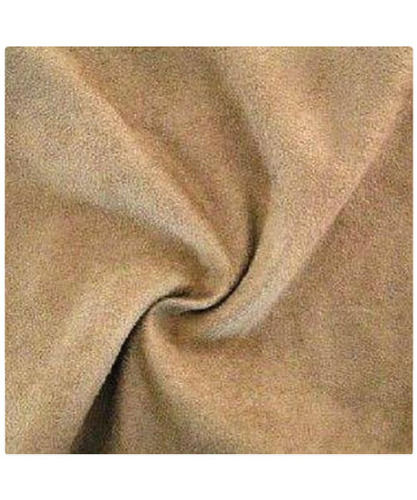 Washable And Shiny Beige Plain Pattern Polyester Suede Fabric