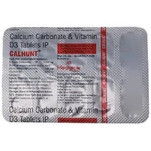 Vitamin And Calcium Carbonate Pack Of 10 Tablets Medicine Raw Materials