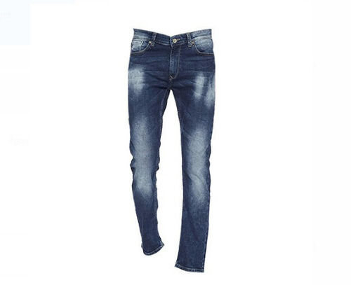 Comfortable And Washable Length 34 Inch Slim Fit Blue Denim Men Jeans