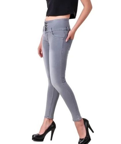 Comfortable High Waist Denim Grey Shade Jeans For Women Casual Wear  Age Group: >16 Years