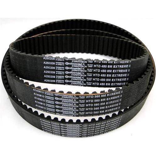 High Mechanical Efficiency Durable Light Weight Black Rubber Timing Belt