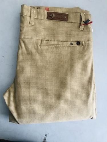 Canvas 100% Cotton Fabric Brown Color Full Length Comfortable To Wear Mens Formal Pant 