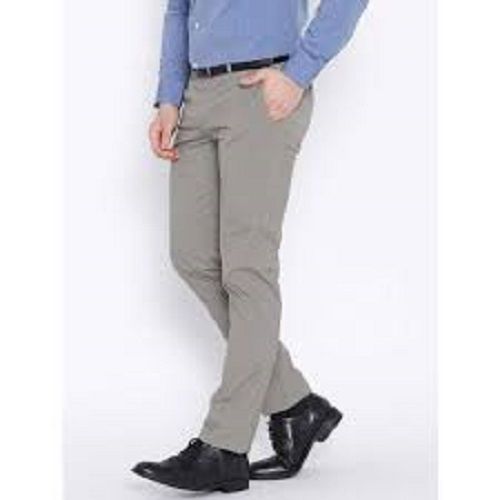 Formal Trouser: Check Men Light Grey Cotton Blend Formal Trouser on Cliths